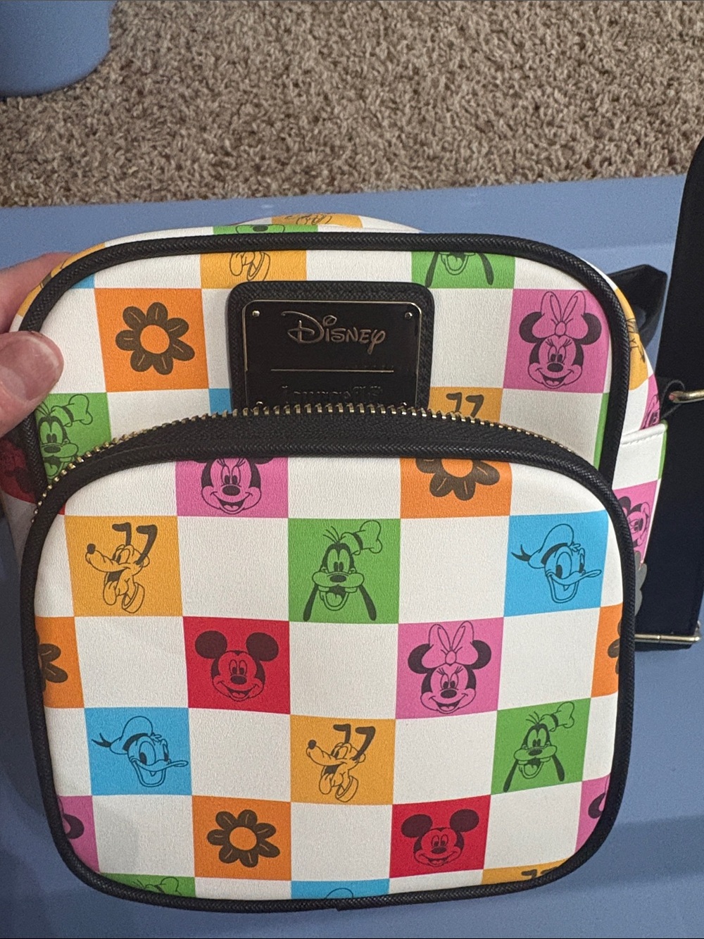 Loungefly Disney Multicolor Checkerboard Character Crossbody Bag